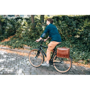 Fahrradtasche aus Leder