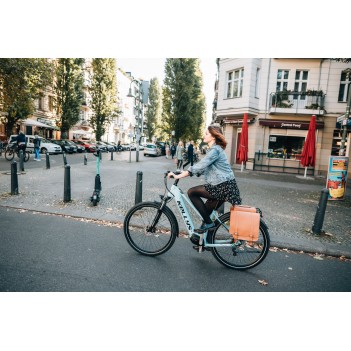 Klassische Gepäckträgertasche aus Leder für Fahrrad