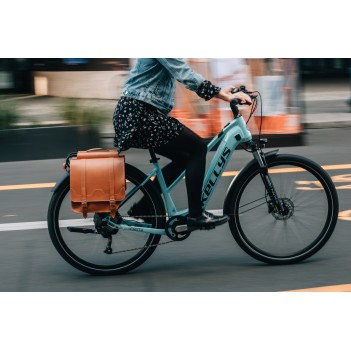 Klassische Gepäckträgertasche aus Leder für Fahrrad